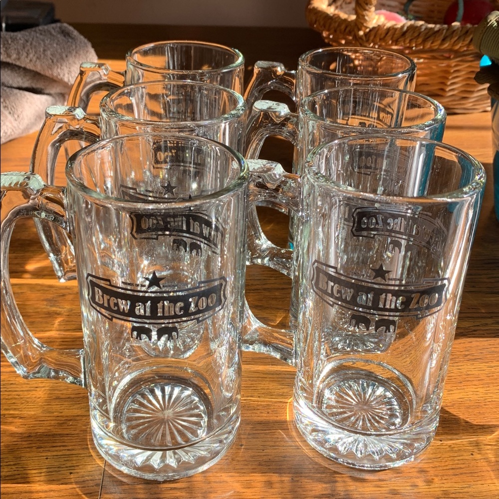 Clear Glass Beer Mugs - Set of 6 Washington DC Brew at the Zoo